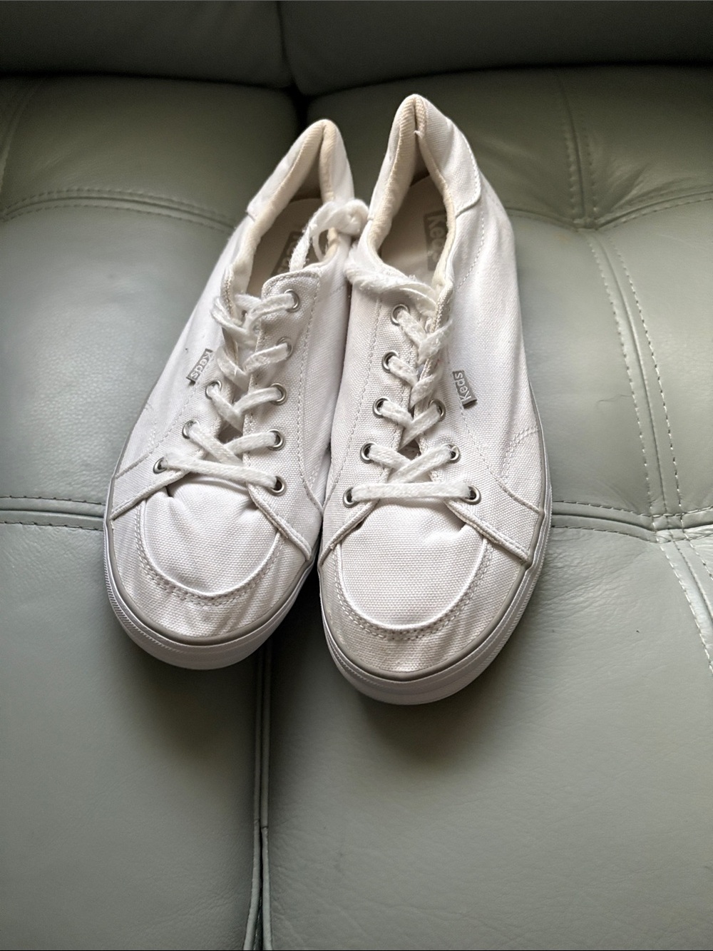 Keds Women's White Canvas Lace-Up Sneakers